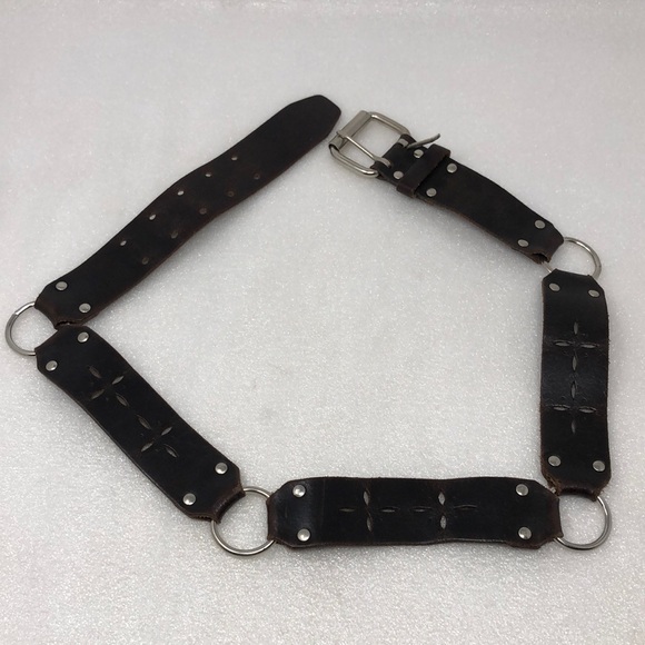 HIPWear Belt Brown Perferated Segmented Italian Leather Size Medium - Picture 5 of 17